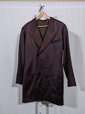 Arthur Ashmore Vintage Brown Long Tuxedo Tailcoat Blazer UK Wedding Formal 44"