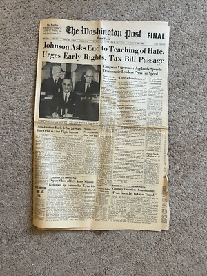 11/28/63 Washington Post Nov 28 1963 Kennedy JFK LBJ Johnson Tax Jack Ruby