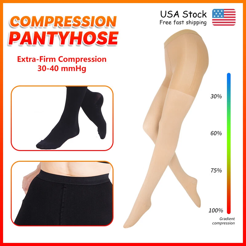 Women's High Waisted Compression Pantyhose Tights Medical Travel