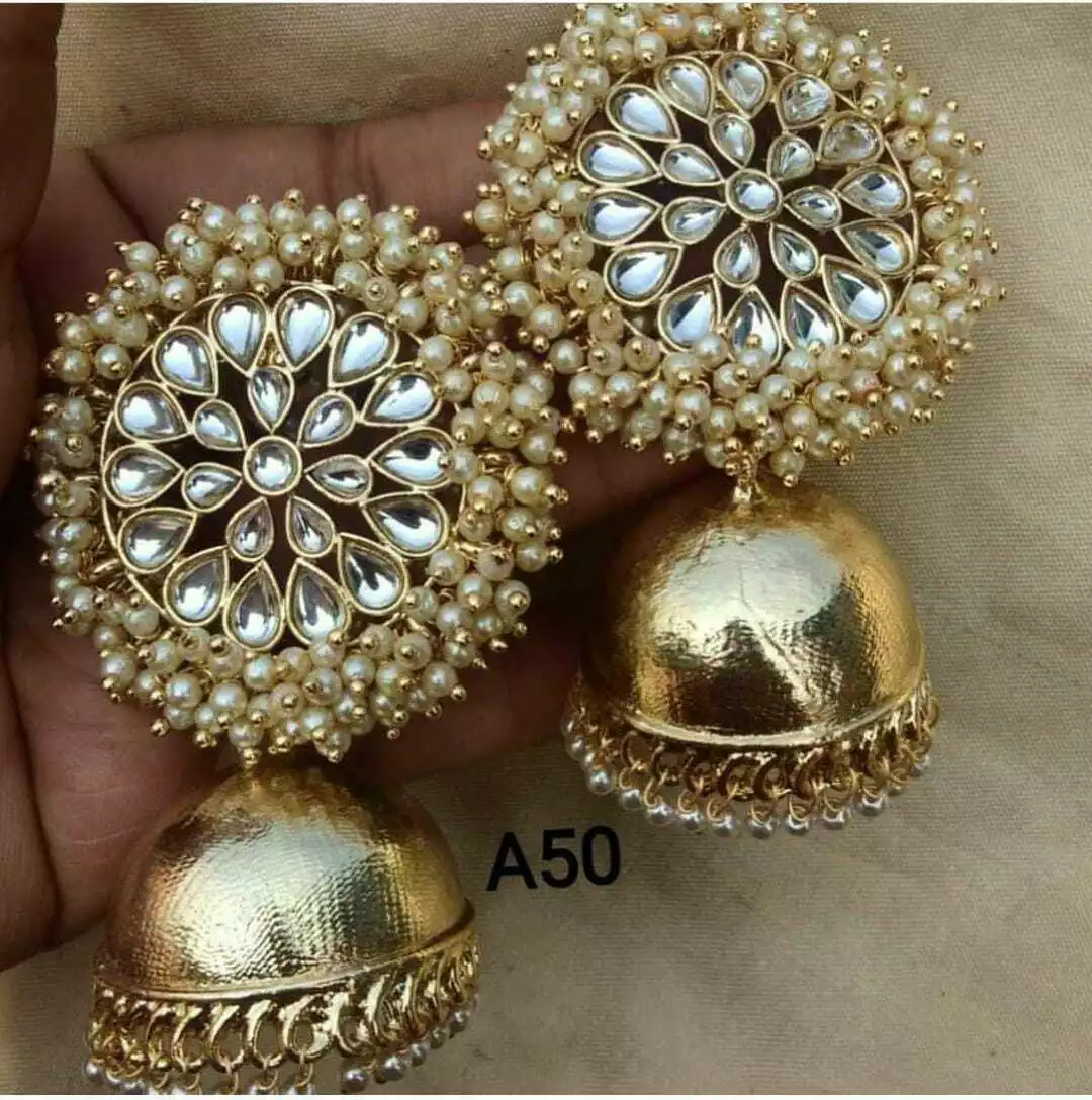 Indian Bollywood Gold Plated Jhumka Earrings Ethnic Fashion New