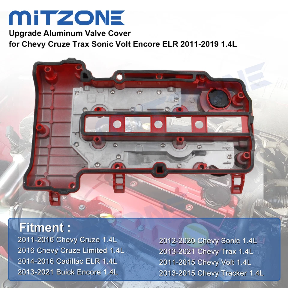 ALUMINUM Valve Cover for Chevy Cruze Trax Sonic Volt Encore ELR 2011-2019 1.4L🚗 - Image 3 of 4
