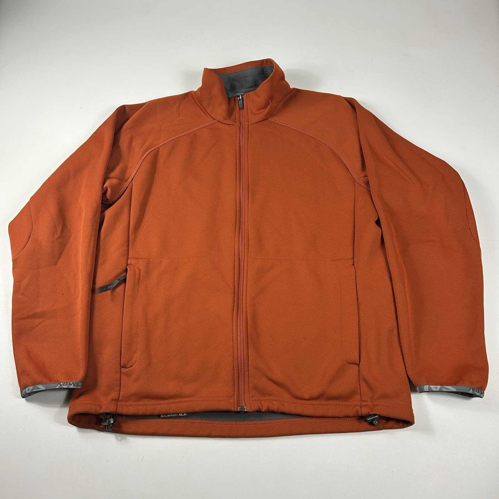 Salomon maglione uomo taglia large arancione activewear full zip giacca manica lunga