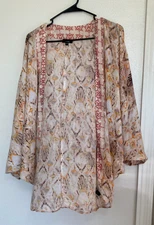 Tolani Sahara Wrap One Size Kimono Open Fairy Boho Cottagecore Festival