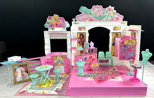 Vtg Barbie Boutique & Cafe Playset 1995 Mattel Made in Italy *Working Sound!*