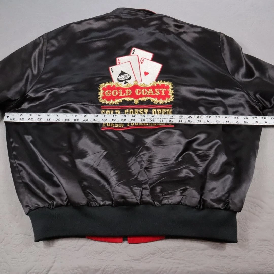 VTG Gold Coast Poker Tournament Las Vegas Jacket Factory Bomber Jacket Mens 2XL - product detail image 10
