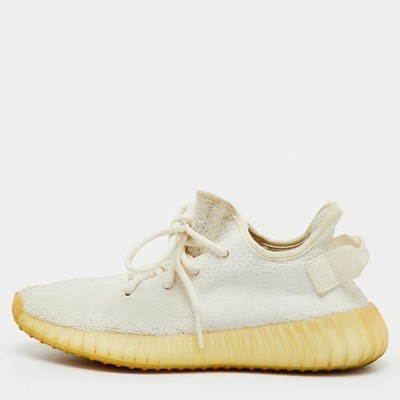 Yeezy x Adidas White Knit Fabric Boost 350 V2 Cream White Sneaker Größe 37 13