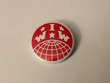 Industrial Workers of the World Pin Red & White Labor Union Pinback