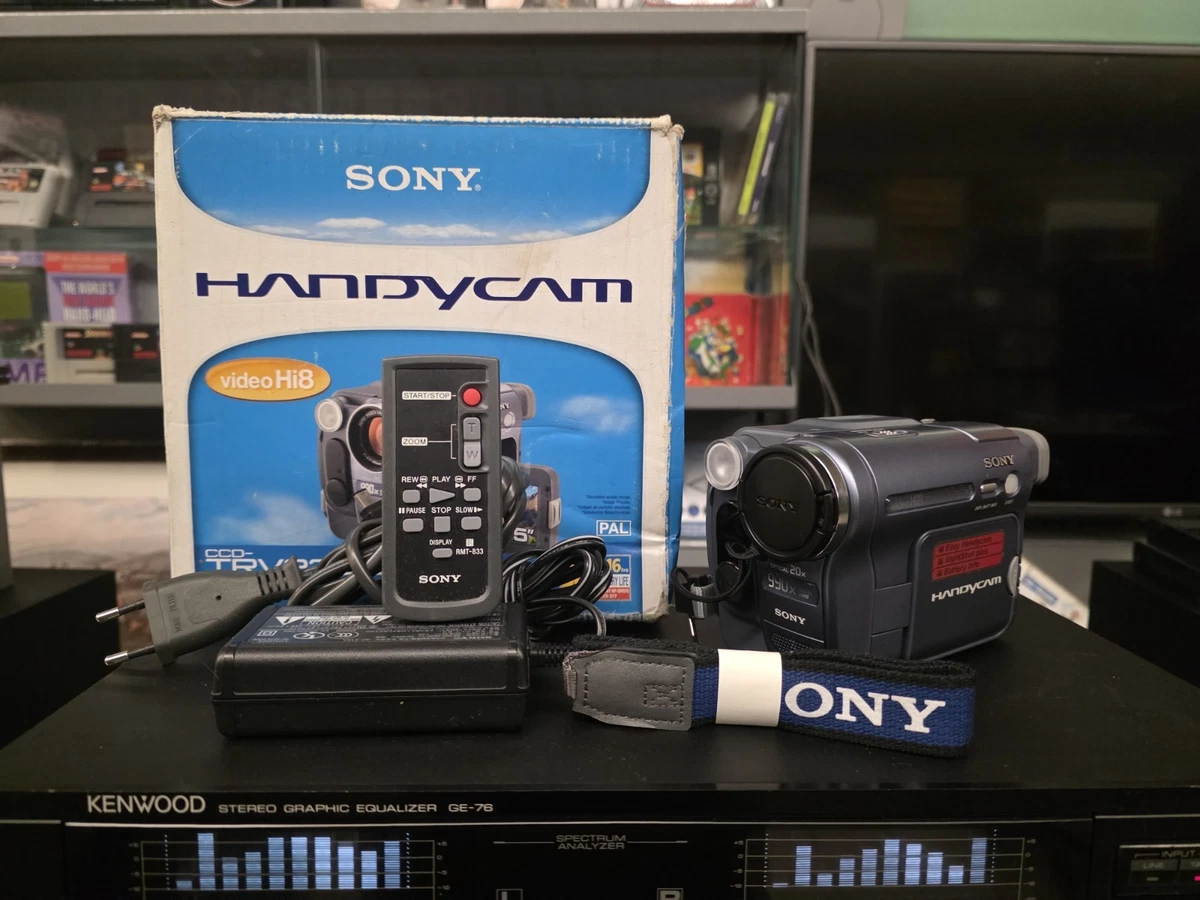 Videocámara Sony Video 8 Hi8 estéreo cámara práctica vintage en caja embalaje original CCD-TRV228e Japón
