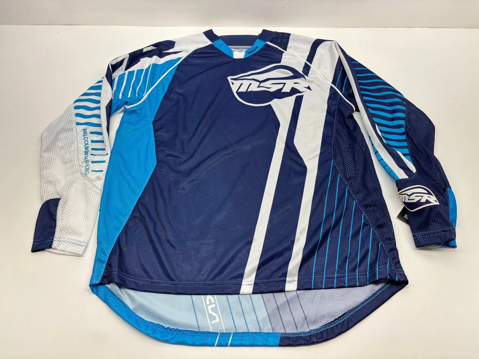 MSR Men's Jersey Medium White Blue M Riding Shirt Apparel Gear Motocross MX