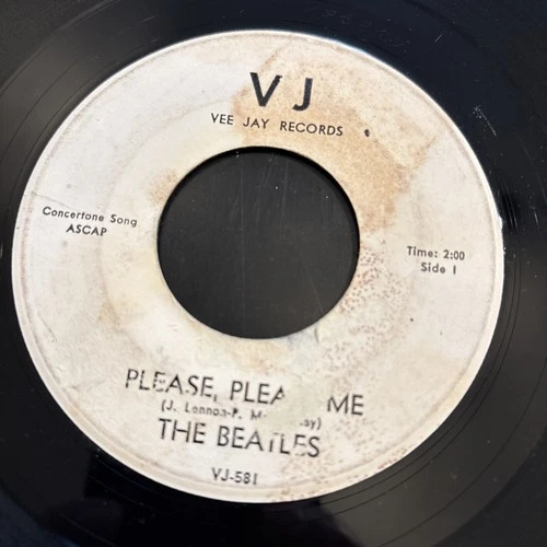 The BEATLES 45 “Please Please Me “ Vinyl 7” Record Label Damage