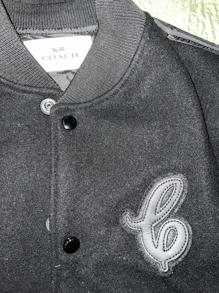 New Coach Jacket Men’s Small Wool Leather Nylon Bomber Varsity Aviator Letterman - Image 4 of 4