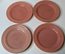 4 Vintage Hazel Atlas Moderntone Platonite 7" Salad Dessert Plates Pink
