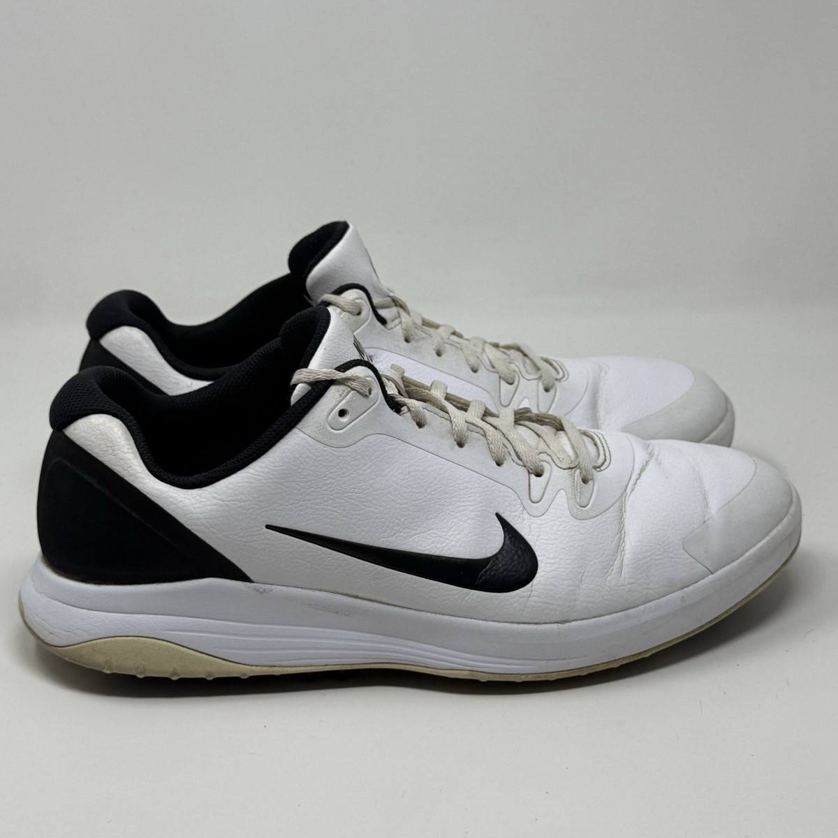 Nike Infinity G Golf Shoes Cleats Mens 12 W Wide White Black 