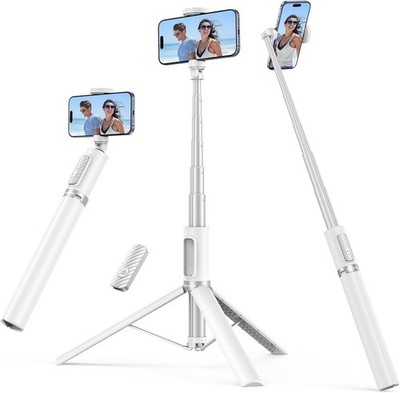 Syncwire Aluminum Selfie Stick Tripod Bluetooth Remote Universal Holder White