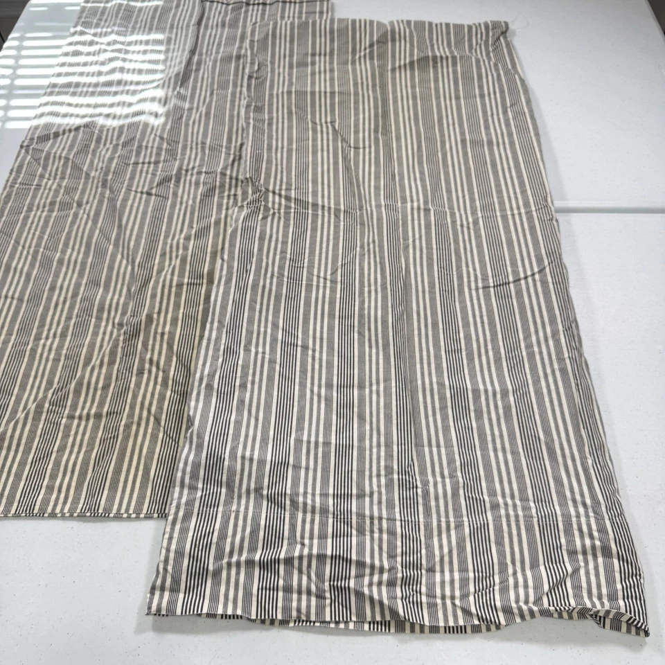 vintage ralph lauren pillowcase pair king gray stripe cotton y2k 90s 80s usa - Image 2 of 4