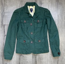 Gap Women  s Green Button Up Blazer Casual Size 0, 936
