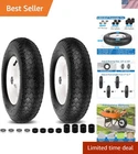 Durable 16" Wheelbarrow Tubed Tires 4.80/4.00-8 - Heavy Load Capacity of 400 lbs