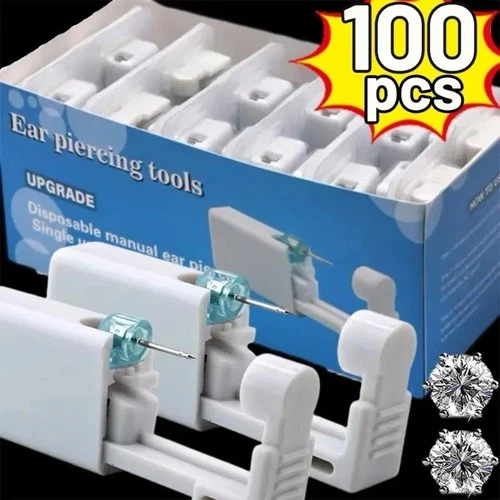 💎✨ 100pcs Disposable Ear Piercing Gun Kit – Sterile Ear Stud Tool Set – NEW  📦 - product listing photo