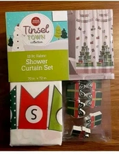 Winter Wonder Lane Tinsel Town Collection Shower Curtain 13 Piece Set GIFT STACK
