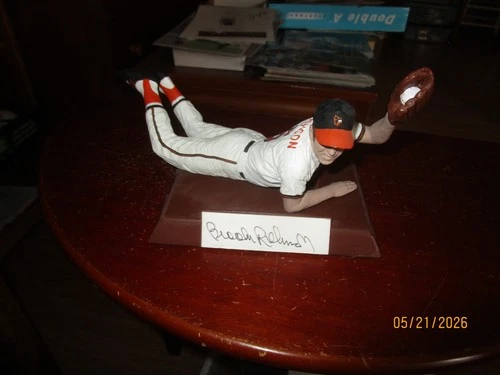 Brooks Robinson Baltimore Orioles Signed 1993 Salvino Baseball Statue COA Plate