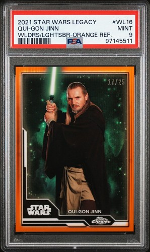 2021 Star Wars Topps Chrome Legacy Qui-Gon Jinn Orange 17/25 PSA 9