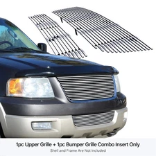 For 2003-2006 Ford Expedition Stainless Steel Chrome Billet Grille Combo