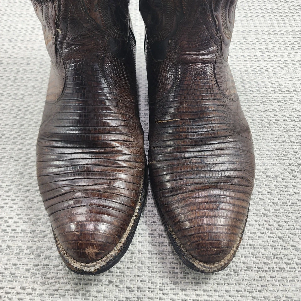TONY LAMA Mens Gold Label Lizard Skin & Leather WESTERN 8536 Sz 11 2E - Image 3 of 4