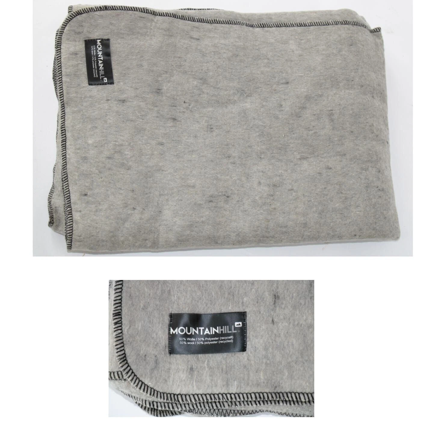 Mountainhill XXL Grey Warm Soft Wool Blanket Bivouac Snuggle Blanket Military Blanket