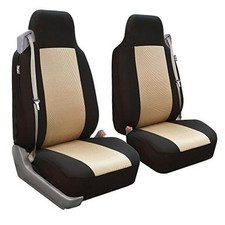 Universal Car Seat Covers High Back Front Set Beige - High Back 3D Air Mesh