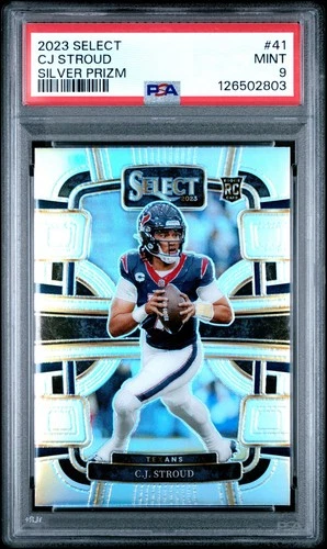 CJ Stroud - 2023 Select #41 - Silver Prizm RC Rookie - PSA 9 Mint - Texans