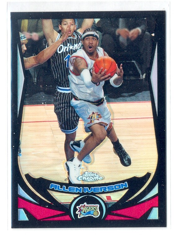 ALLEN IVERSON 2004-05 TOPPS CHROME BLACK REFRACTOR #495/500 76ERS