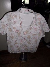 Women's Alfred Dunner Peach Floral 2pc Shirt/Tank Set Size 14