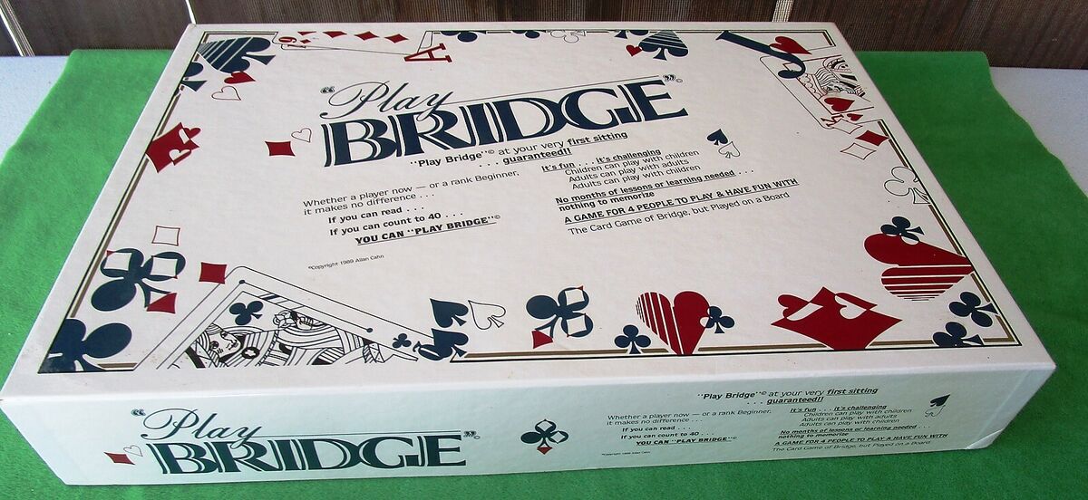 PLAY BRIDGE at Your Very First Sitting Guaranteed 1989 Allan Cahn Board  Game Set