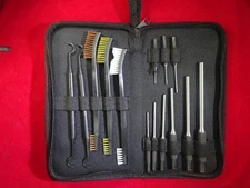 M&J Tools 14 PC. Gunsmith Roll Pin Punch Set, Cleaning Brushes, Picks and Case