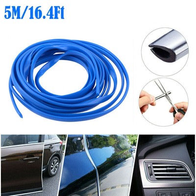 16.4ft Black Rubber Door Edge Seal Strip – Adhesive Weatherstrip For Car Doors, Trunk, Hood (Universal Fit)