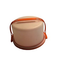 Tupperware Cake taker Orange Base 683-8 Orbase664-8 handle624-28