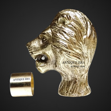 Vintage Brass Lion Head Handle Victorian Wooden Walking Stick Shaft Cane Gift