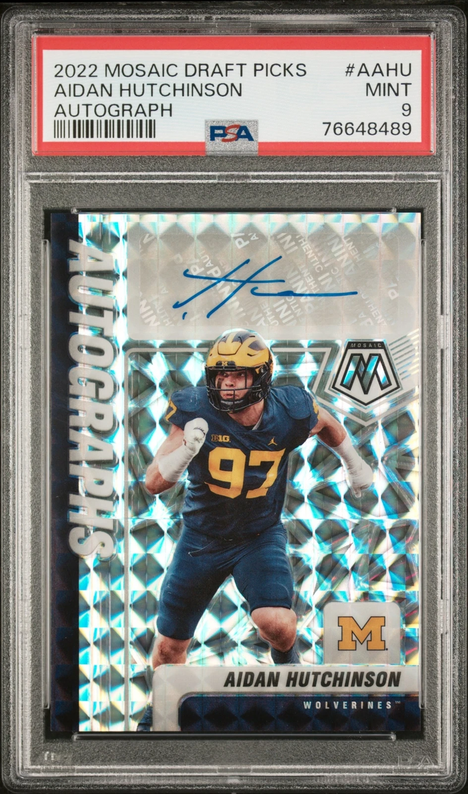 Aidan Hutchinson Panini Mosaic Draft Picks Autographs #AAHU Base