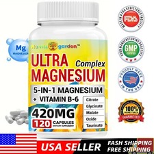 5-in-1 Magnesium Complex Supplement 420mg for Overall Health