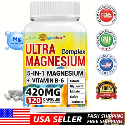 5-in-1 Magnesium Complex Supplement 420mg for Overall Health
