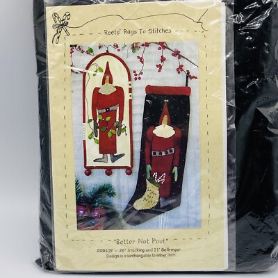 Reet s Rugs Better Not Pout Wool Stocking Kit AK109 Christmas 26'' new sealed 