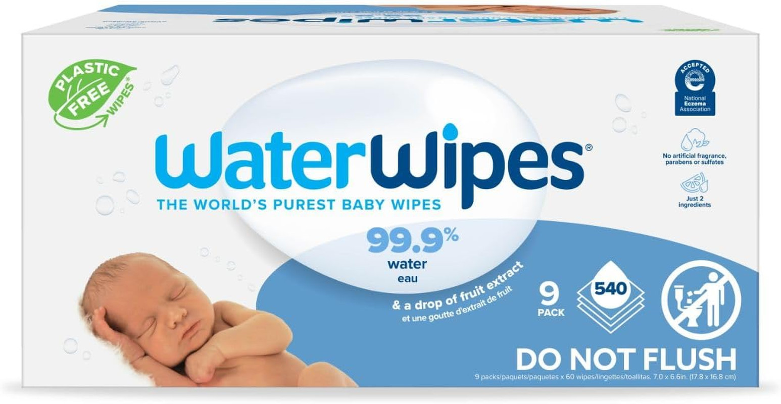Waterwipes Plastic-Free Original-Baby Wipes, 99.9% Water Based Wipes, Unscented 