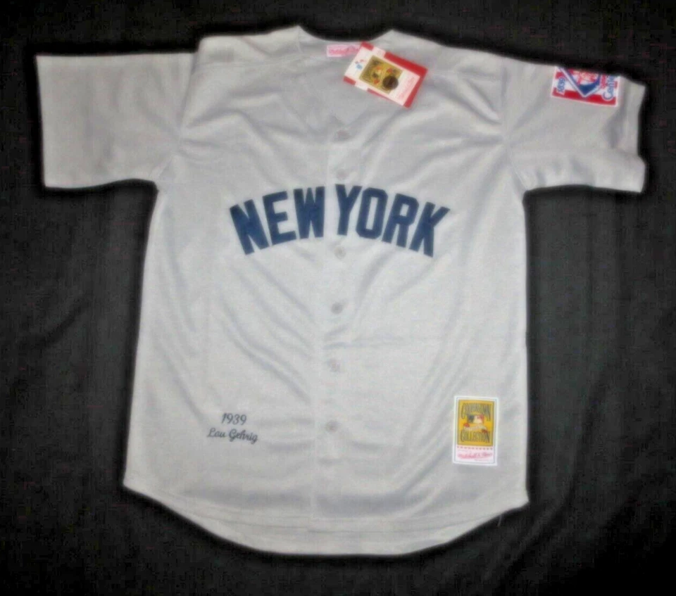 NUEVO**LOU GEHRIG**NEW YORK YANKEES**CAMISETA VISITANTE*PARCHE CENTENARIO 1839-1939**40M Foto 3 de 4