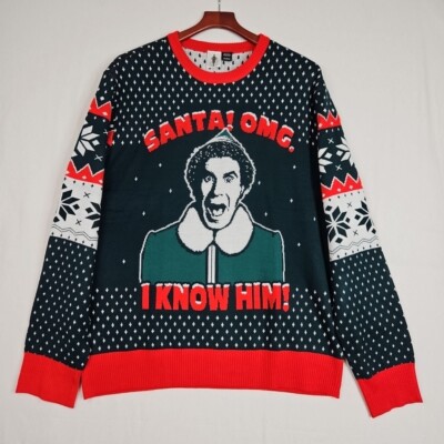 Elf The Movie Ugly Christmas Sweater  Buddy Will Ferrell Men's Size Large New