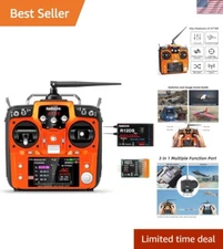 12 Channels RC Transmitter and Receiver R12DS 2.4GHz Radio Remote, Voltage Te...
