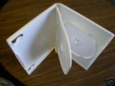1000 WHITE DOUBLE 2 DVD CD CASES w/ FLIP TRAY - PSD45