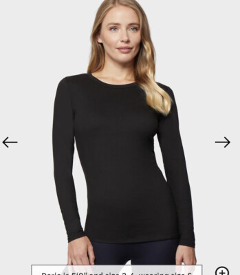 WOMEN'S BASE LAYER CREW NECK TOP MEDALIST SIZE Small BLACK PERFORMANCE FLEECE