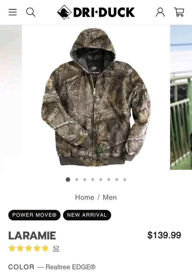 DRI Duck Laramie Jacket Realtree Edge Size 4XL New - Image 3 of 4