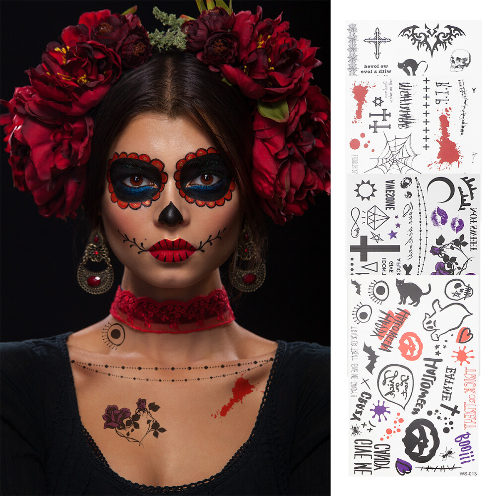 8 Sheets Spoof Stickers Temporary Tattoos Decal Temporary Face Tattoos Stickers eBay