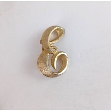 Vintage Cursive Letter E Gold Tone Lapel Hat Pin